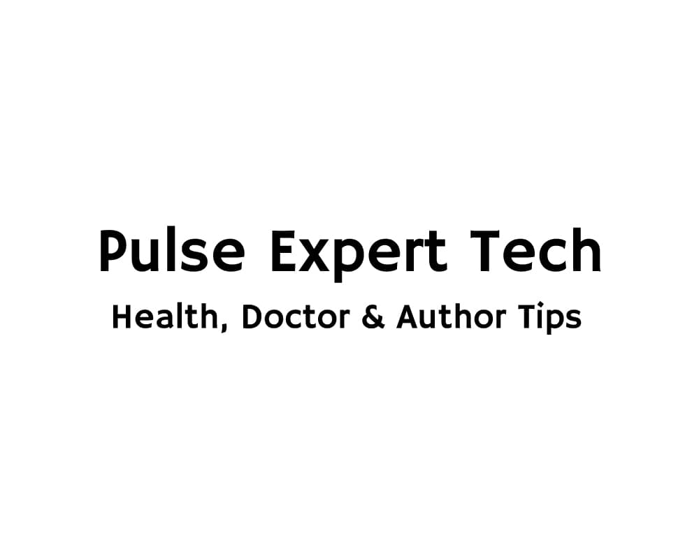 Text on a white background indicating 'Pulse Expert Tech' with health and doctor tips.